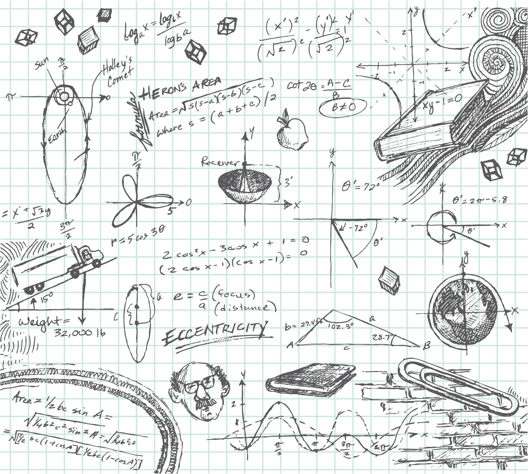 Trigonometry Math Class doodle